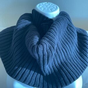 Navy cable neck scarf